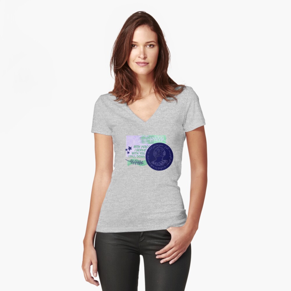 Item preview, Fitted V-Neck T-Shirt designed and sold by uptotherainbow.