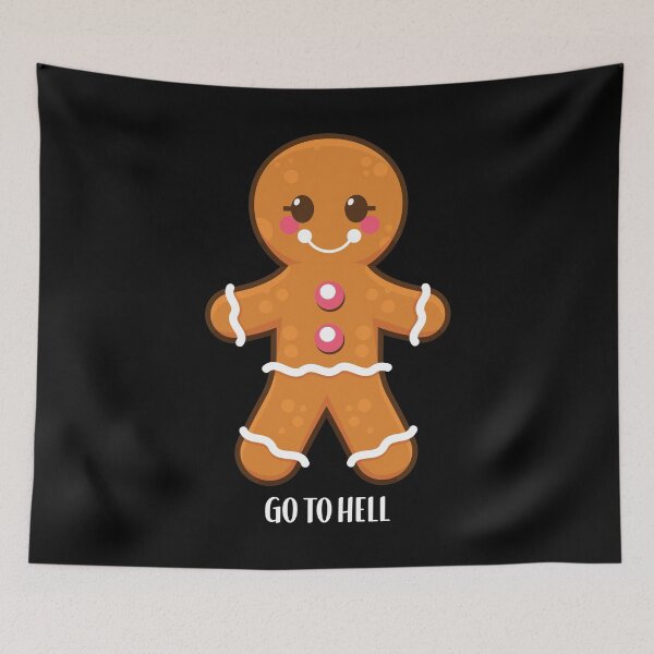 Item preview, Go To Hell Sarcastic Christmas Gingerbread Existential Dread design designed and sold by jakehughes2015.