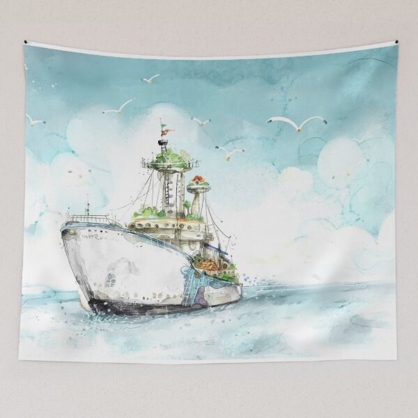 Item preview,  Description of fishing catch and seagulls opening to the ocean designed and sold by 42youbest.