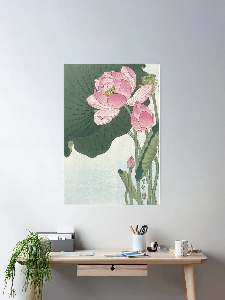 Lotus Flower - Japanese Block Print