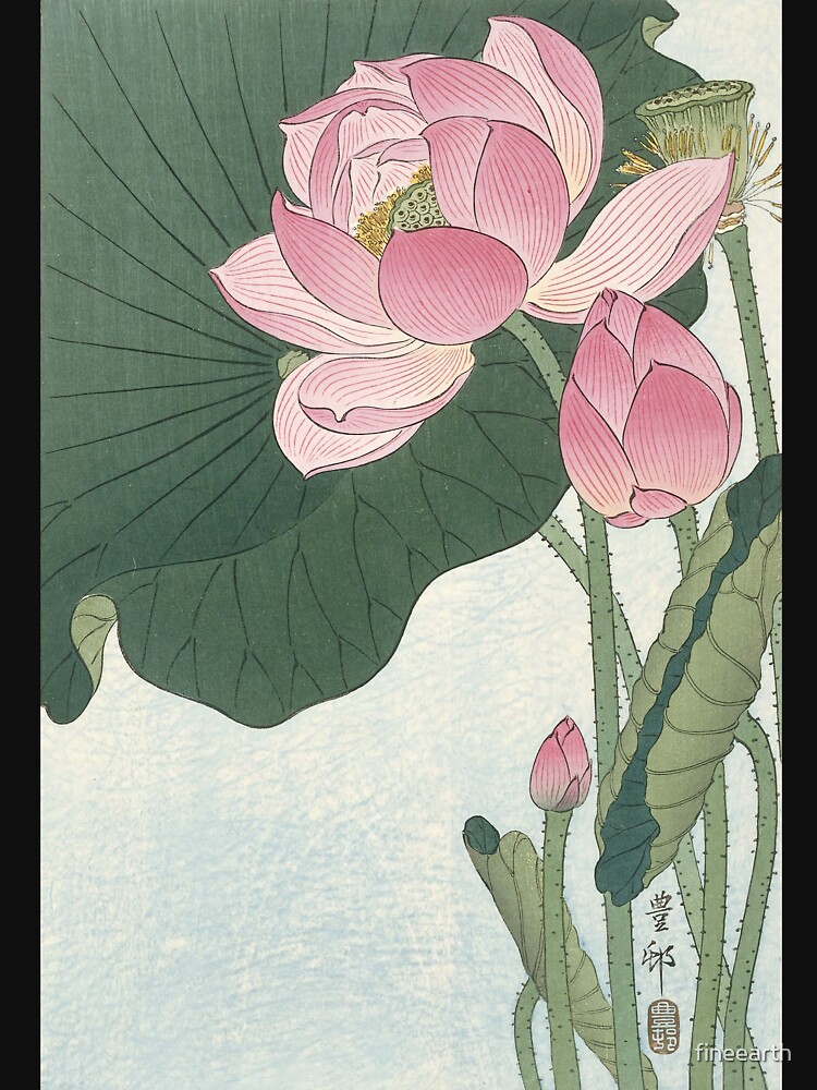 Lotus Flower - Japanese Block Print