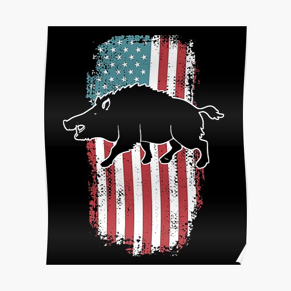 “Boar Hunting American Flag Hog Hunter " Poster by brandonv111 | Redbubble