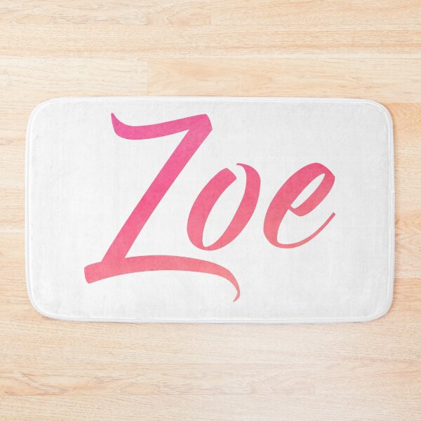 Item preview, Zoe girls name pink watercolor type design designed and sold by ComicKitsch.