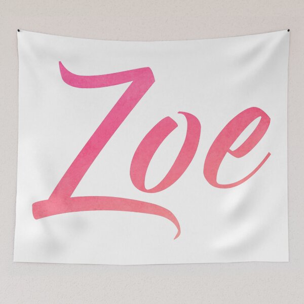 Item preview, Zoe girls name pink watercolor type design designed and sold by ComicKitsch.