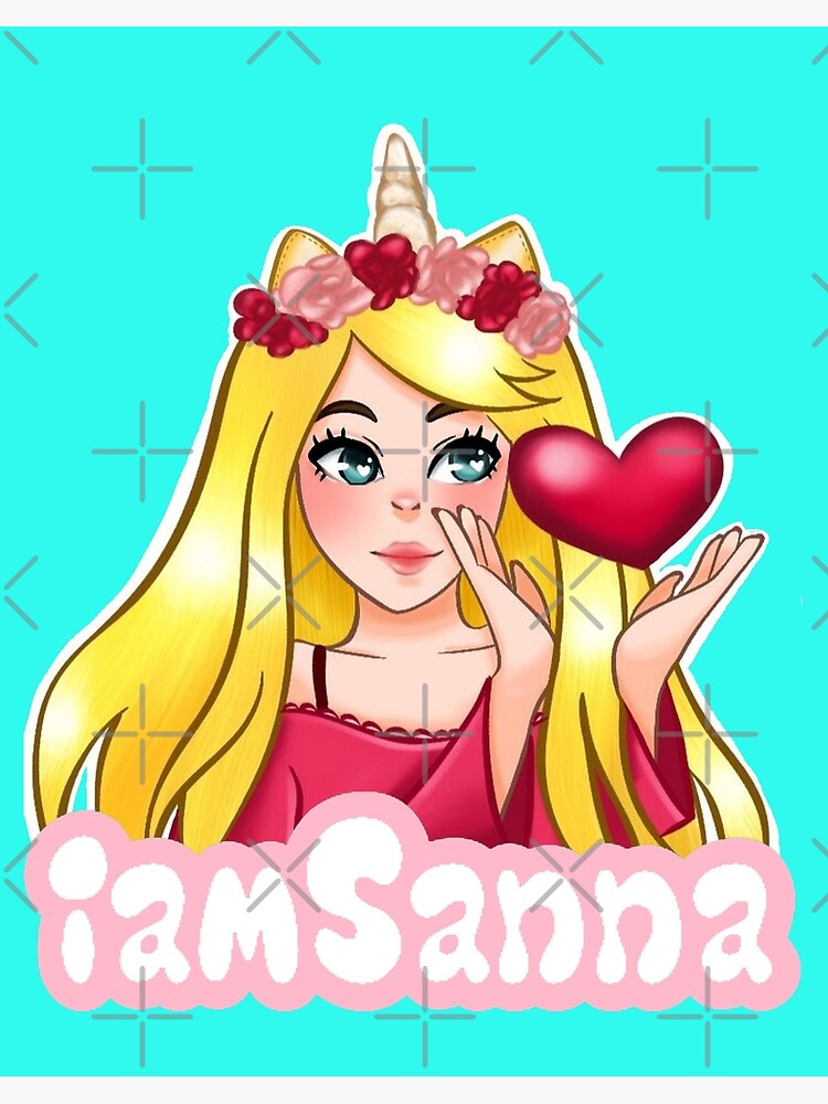 Iamsanna Loves Unicorns Sky Blue Art Board Print By Totkisha1 Redbubble - sanna iamsanna roblox avatar