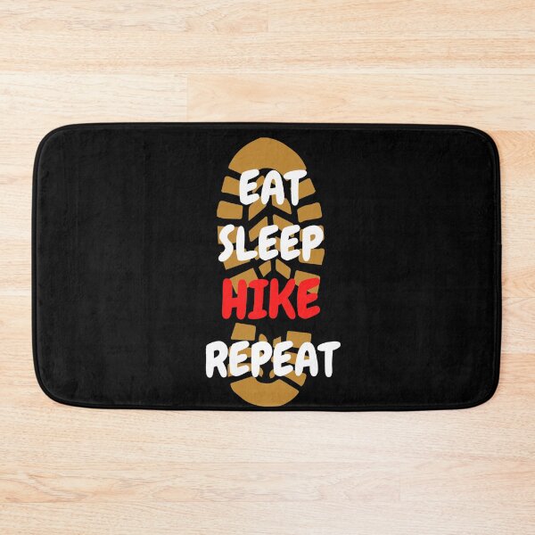 Item preview, Eat Sleep Hike Repeat Footprint en negro designed and sold by LuckyKermit.