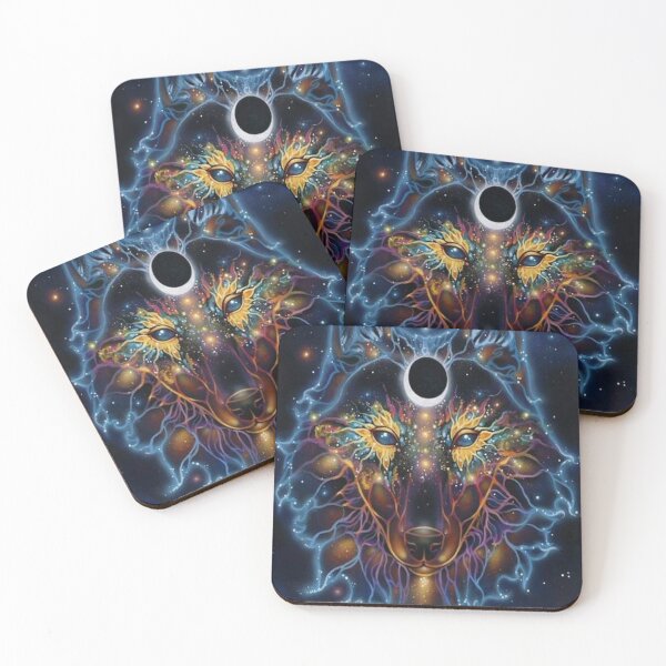 Item preview, wolf depiction with stars designed and sold by 42youbest.