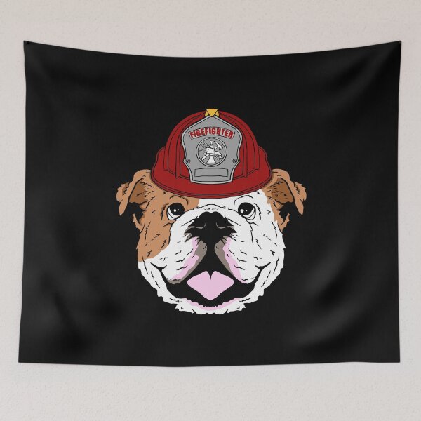 Item preview, Dog with firefighter helmet, firefighter gift designed and sold by tonstan.