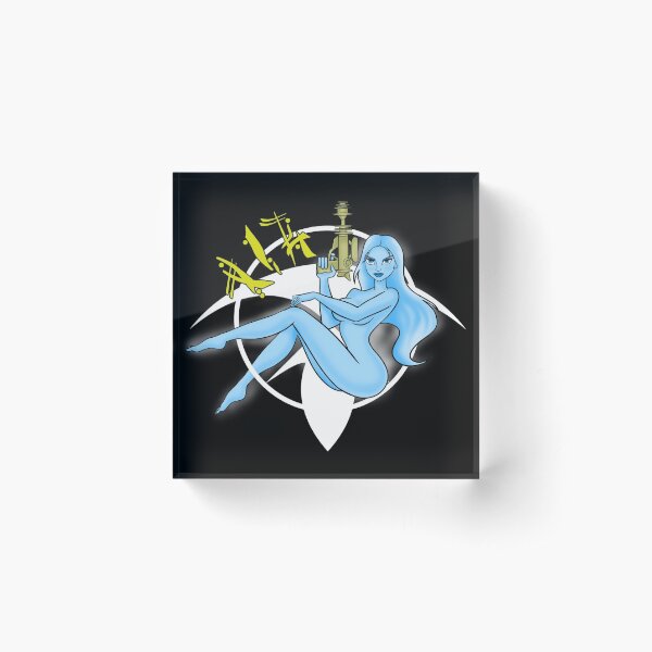 JIL NOSE ART FOR THE RENEGADE MERCHANT (FOR DARK COLORED BACKGROUNDS) Acrylic Block