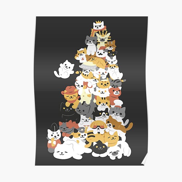 cat pile Poster