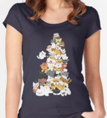 cat pile Women's Fitted Scoop T-Shirt