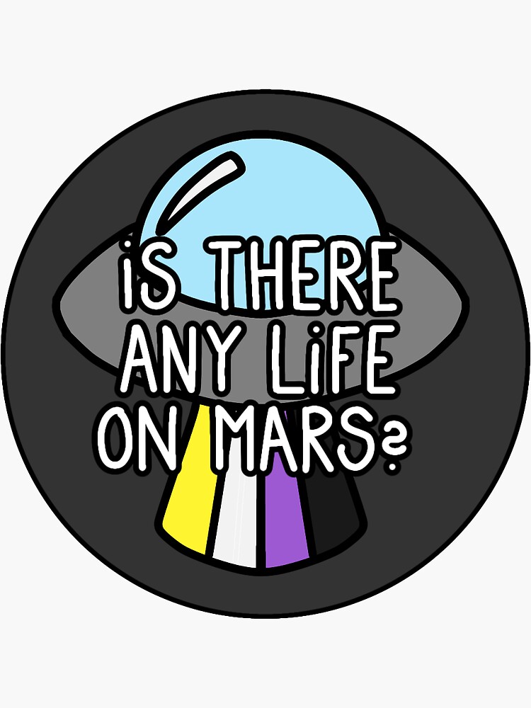"'Mars' UFO NonBinary Flag w/ Text" Sticker by mormerill Redbubble