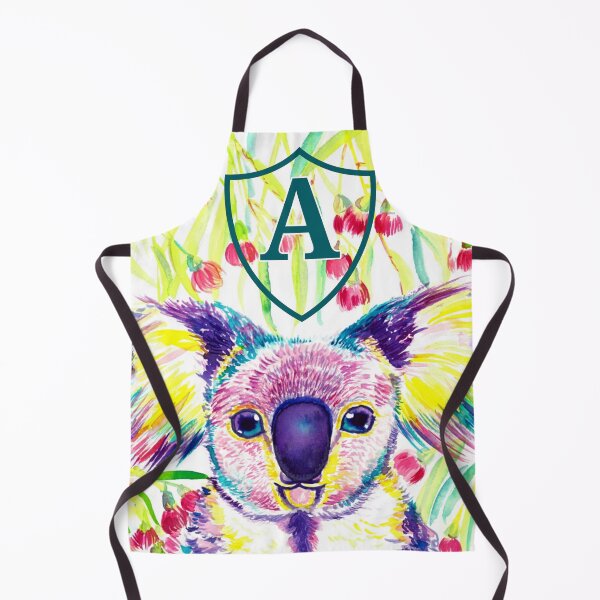 Item preview, Personalized Letter A Rainbow koala in blooming eucalyptus tree designed and sold by orangerinka.