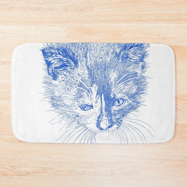 Item preview, kitten drawing, blue designed and sold by dnparker.