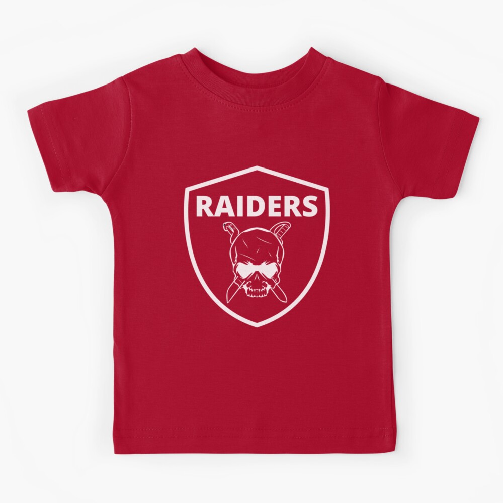 Raiders Shield Skull and Swords - Football / NFL / Pirate Theme Kids T- Shirt for Sale by Silvester Benjamin