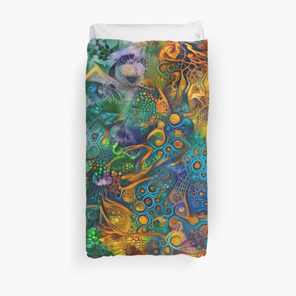 Deepdream floral abstraction Duvet Cover