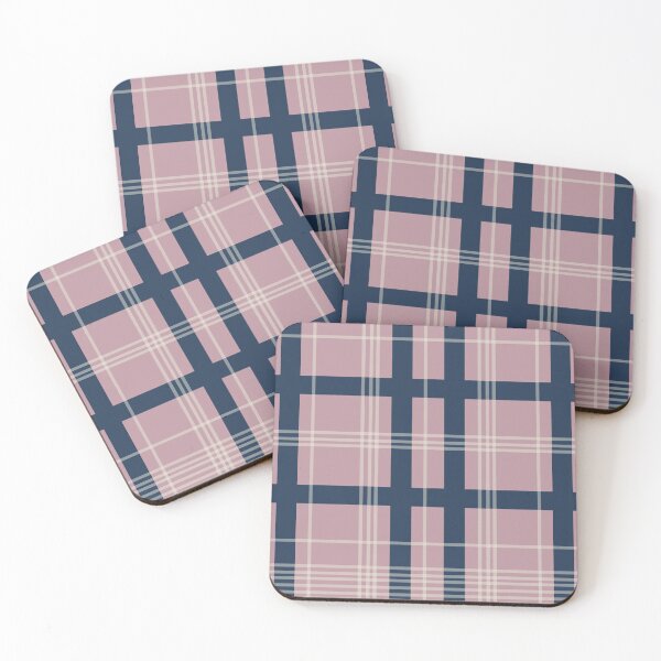 Item preview, Pink and navy blue checkered pattern designed and sold by Abbara.