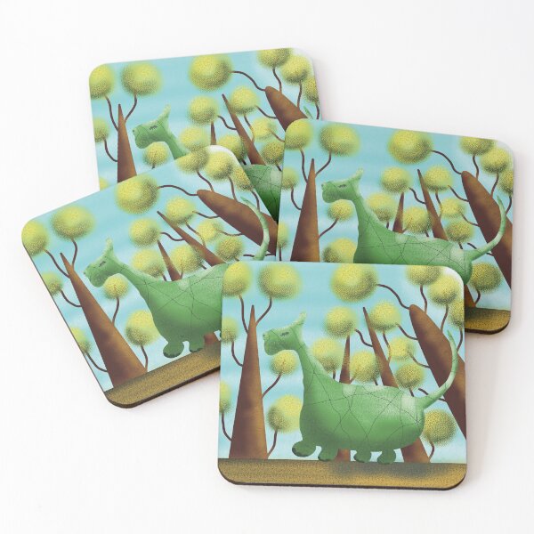 Item preview, Happy dinosaur walking in the forest designed and sold by Mashusha-art.