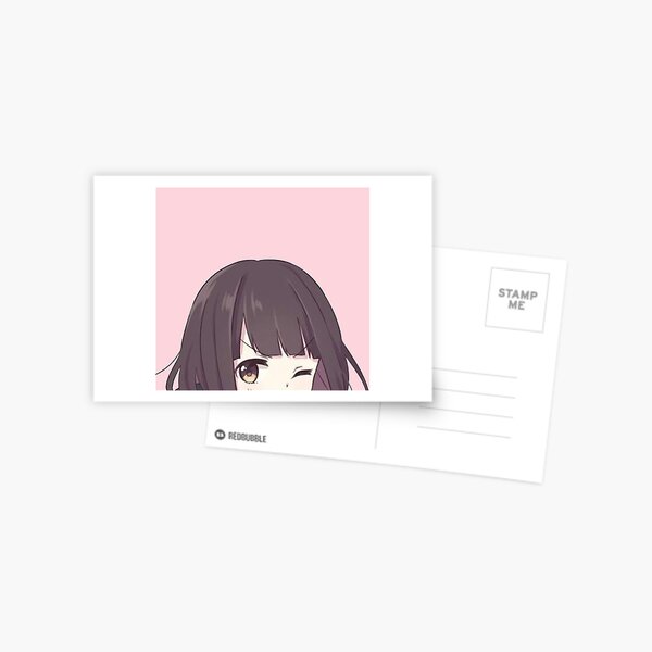 Menhera-chan peeker - Peeking anime girl Postcard for Sale by