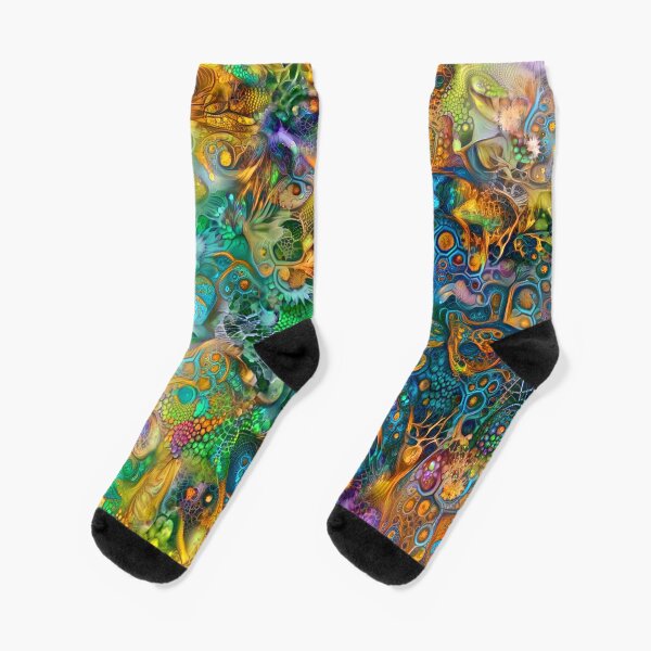 Deepdream floral abstraction Socks