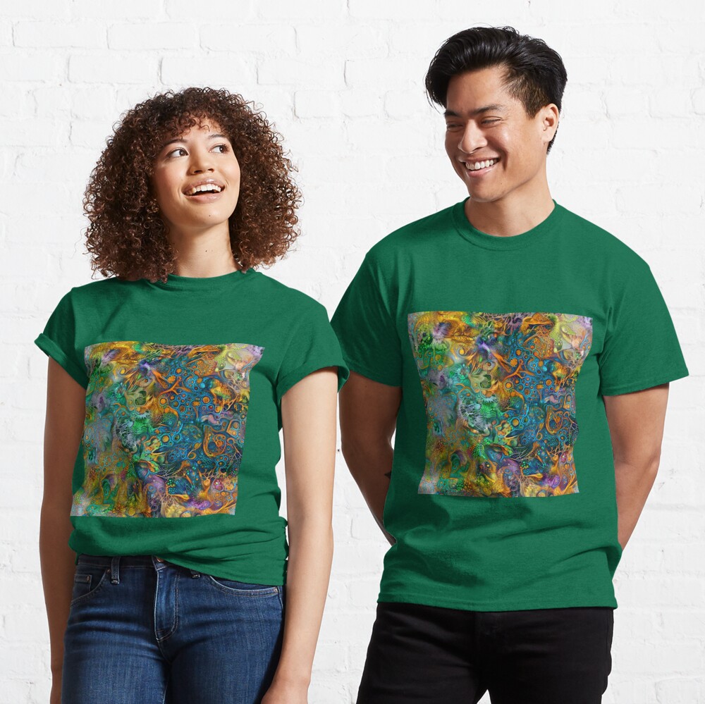 Deepdream floral abstraction Classic T-Shirt