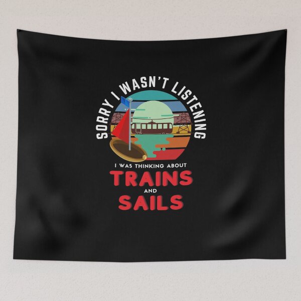 Item preview, Thinking About Trains And Sails Lover Retro Sailor Vintage designed and sold by trendo.