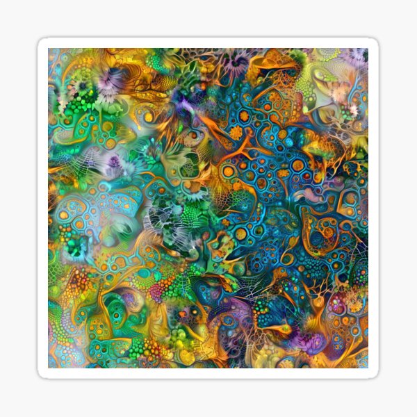 Deepdream floral abstraction Sticker