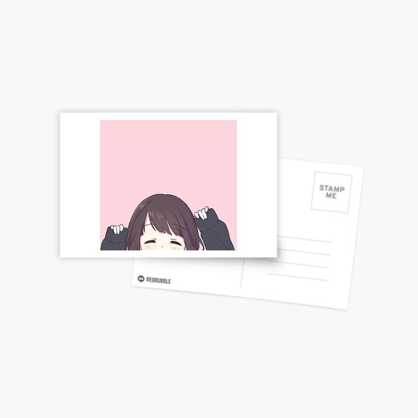 Menhera-chan peeker - Peeking anime girl Postcard for Sale by