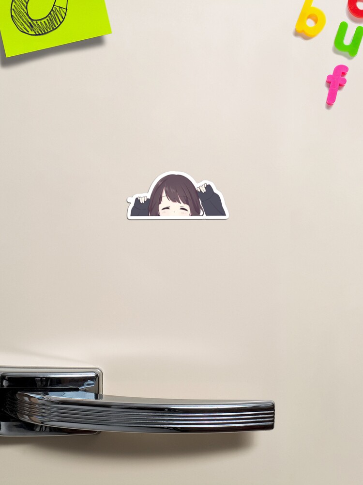 Menhera chan peeker - Peeking anime girl Sticker for Sale by giftycat