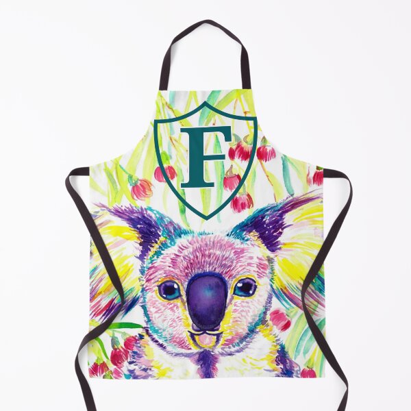 Item preview, Letter F Personalized Rainbow koala in blooming eucalyptus tree designed and sold by orangerinka.