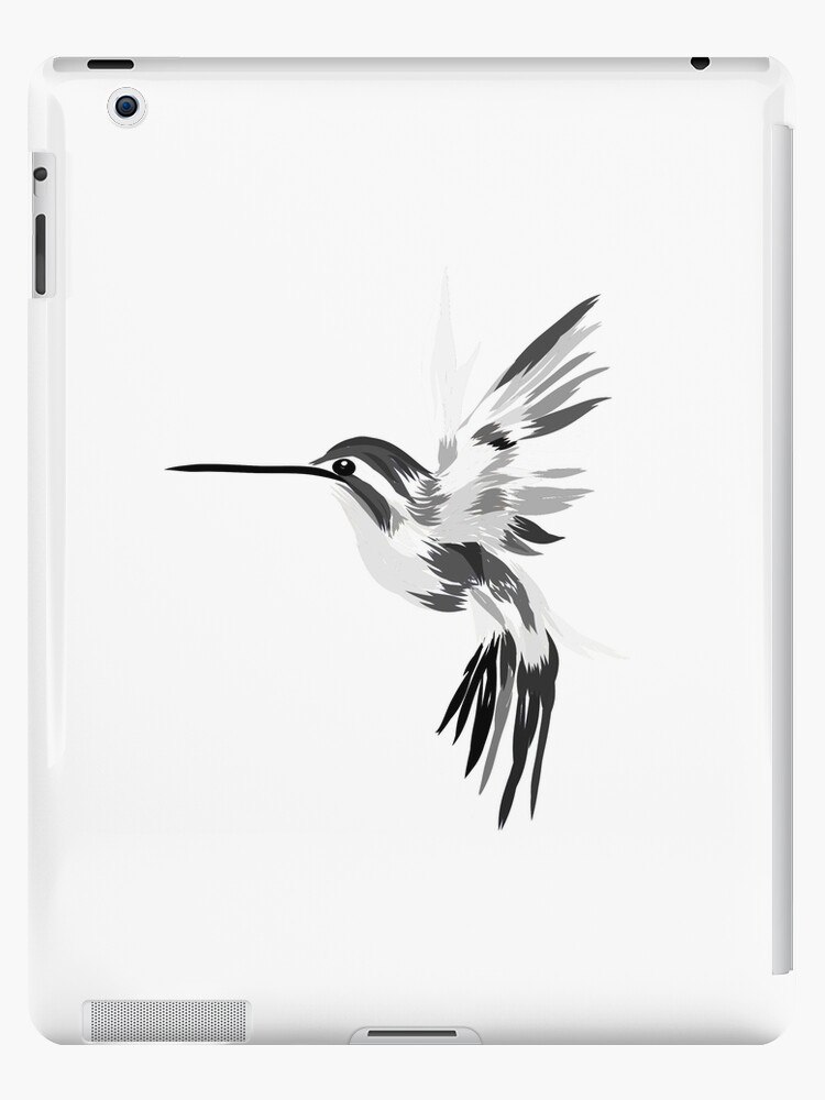 Illustrations d oiseaux Colibri noir et blanc Coque et skin adh sive iPad