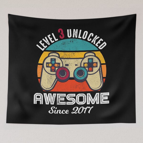 Item preview, Level 3 Unlocked Birthday Awesome Since 2017 designed and sold by RandomStuffShop.