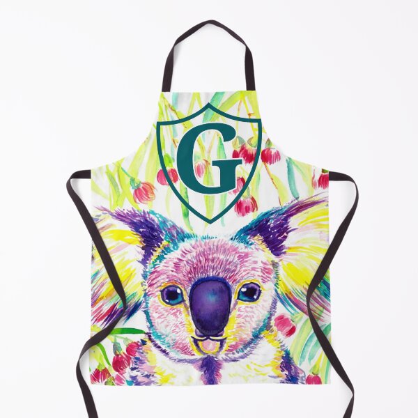 Item preview, Letter G Personalized Rainbow koala in blooming eucalyptus tree designed and sold by orangerinka.