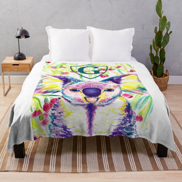 Item preview, Letter G Personalized Rainbow koala in blooming eucalyptus tree designed and sold by orangerinka.