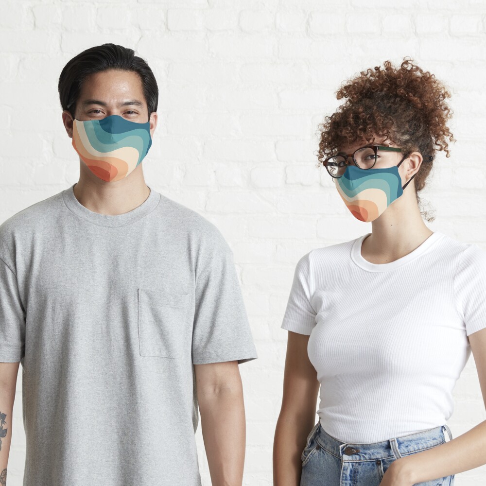 Retro style waves Mask
