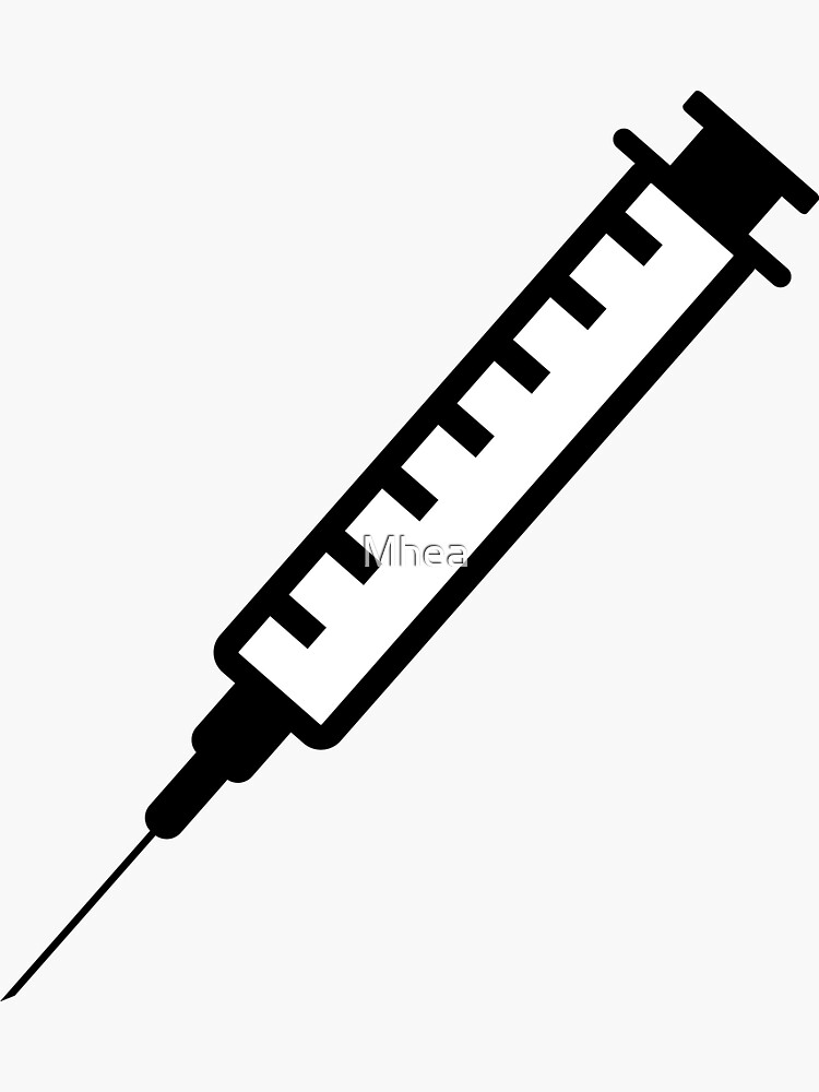 "Hypodermic needle syringe logo icon sticker" Sticker by Mhea | Redbubble