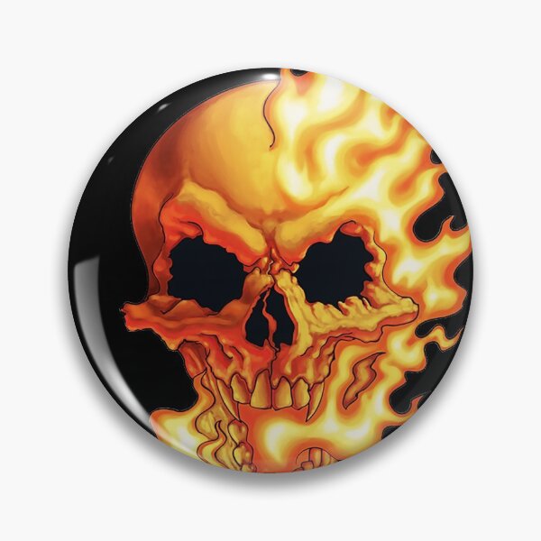 Item preview, Salty-Dog2 Traditional Horror Fiery Demon Skull designed and sold by Salty-Dog2.