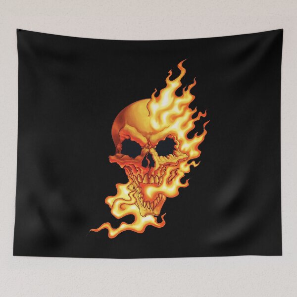 Item preview, Salty-Dog2 Traditional Horror Fiery Demon Skull designed and sold by Salty-Dog2.