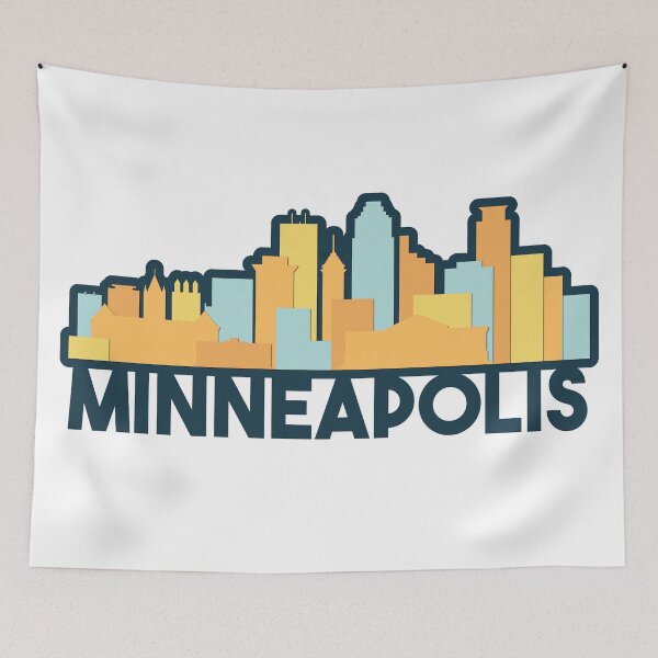 Item preview, Orange, Teal, Yellow, Navy Minneapolis Skyline designed and sold by sydneyurban.