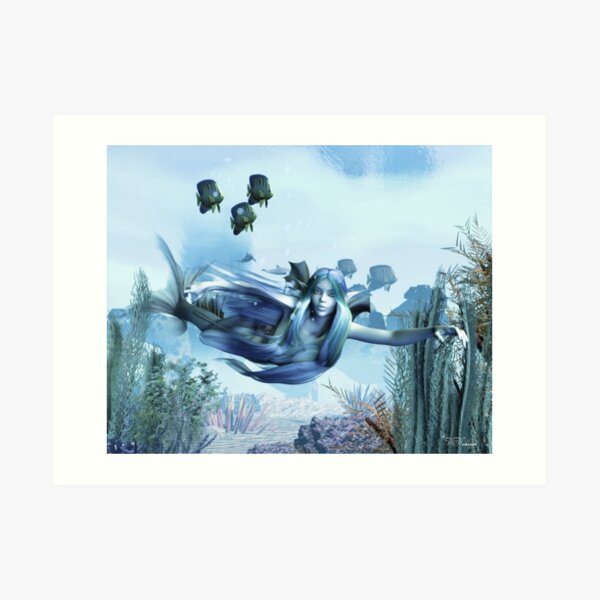 Into the Deep Blue Art Print