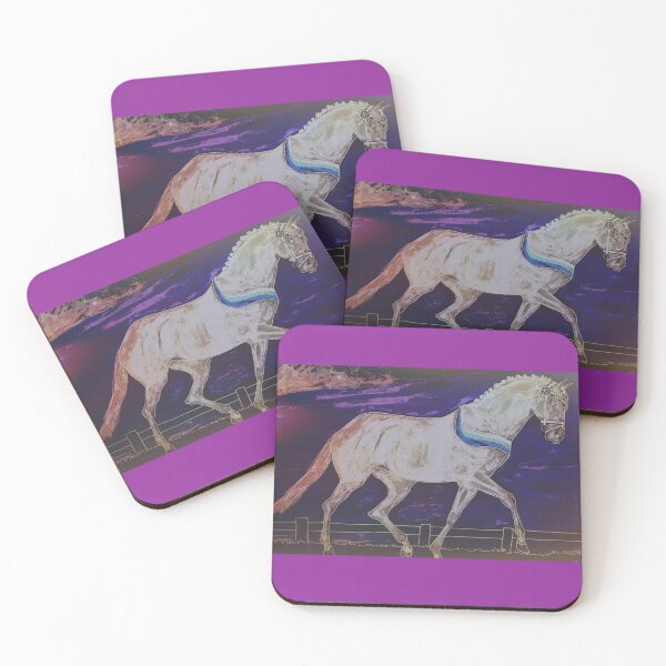 Item preview, Troting horse perlino warmblood painting designed and sold by horseaddicted.