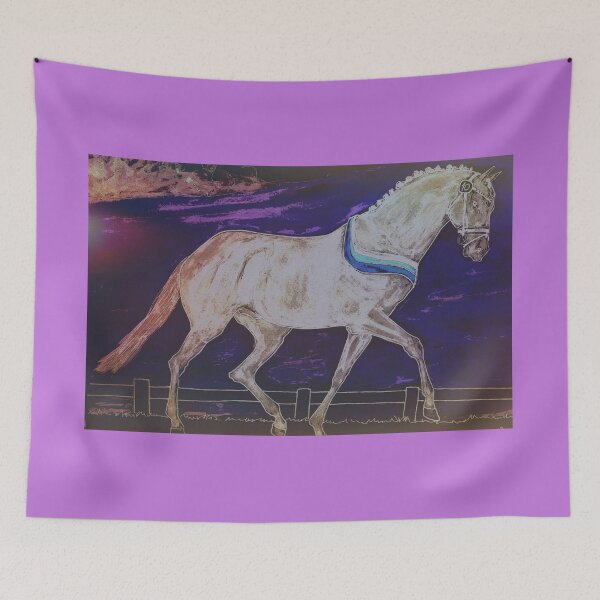 Item preview, Troting horse perlino warmblood painting designed and sold by horseaddicted.