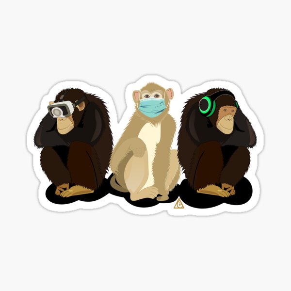 Three wise monkeys Sticker