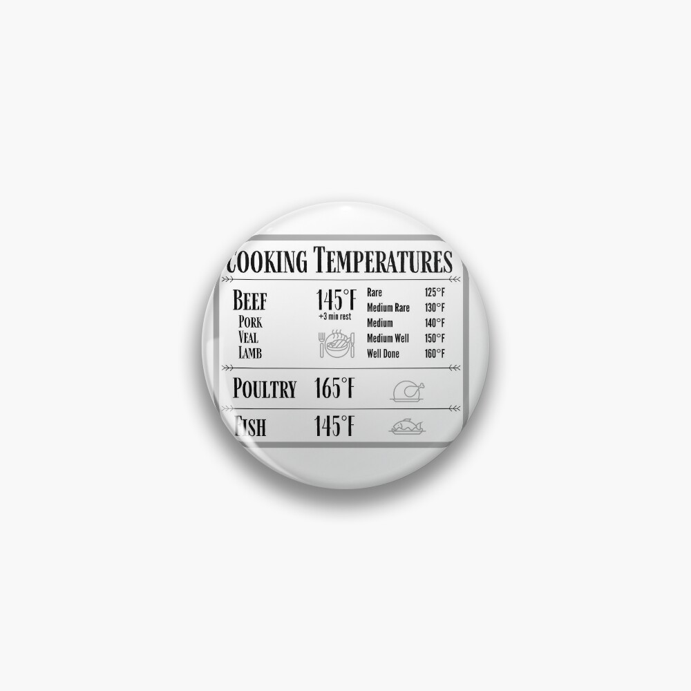 Cooking Temperature Chart Magnet Photographic Print for Sale by hashntoast