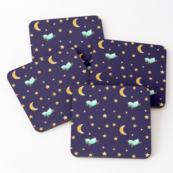 Counting Sheep Pattern Coasters (Set of 4)