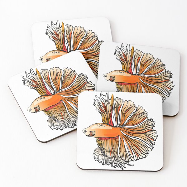 Item preview, Orange Hand Drawn Betta designed and sold by killies.