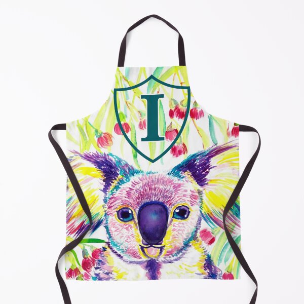Item preview, Letter I Personalized Rainbow koala in blooming eucalyptus tree designed and sold by orangerinka.