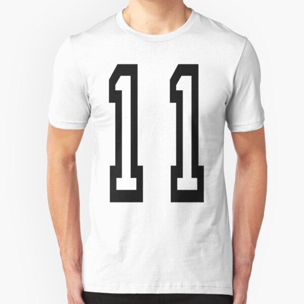 11, 11th, TEAM SPORTS, NUMBER 11, Eleven, Eleventh, Competition. Slim Fit T-Shirt
