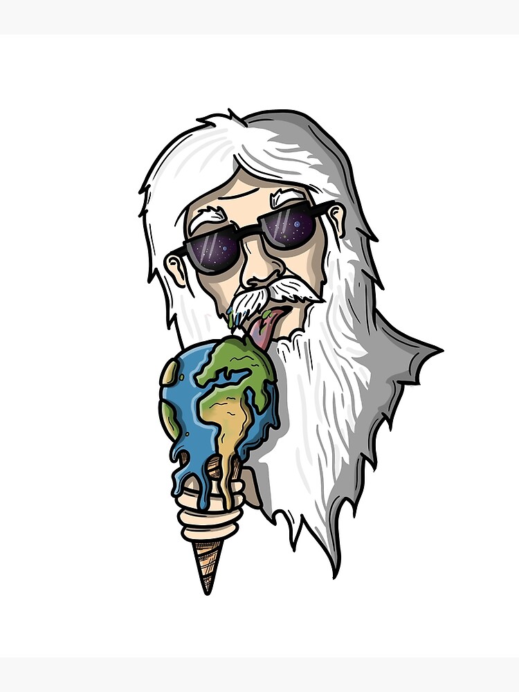 "God Eating Earth Ice Cream funny religious bible humor for gag gift