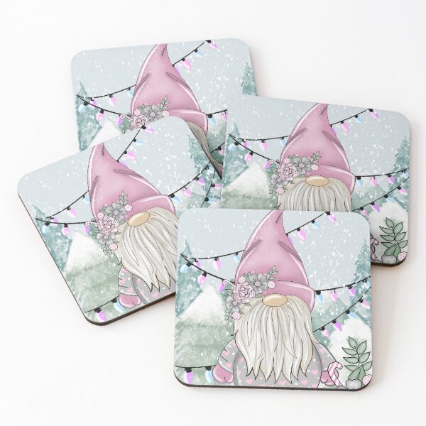 Item preview, Pink gnome gonk elf Christmas festive Snow scene designed and sold by Kirsty  Barlow.